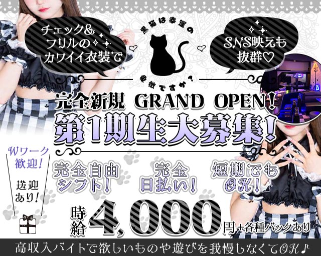 黒猫は幸運の象徴ですか？-SENDAI- 国分町コンカフェ求人・バイト TOP画像