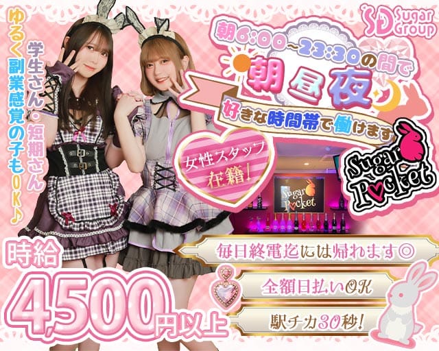 【朝昼夜】cafe & bar Sugar Pocket（シュガーポケット） 新橋コンカフェ求人・バイト TOP画像